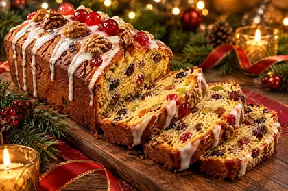 Budín navideño de frutas