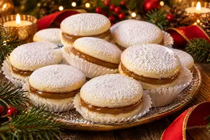 Alfajores de fécula de maíz con manjar blanco