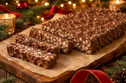 Turrón de chocolate crujiente
